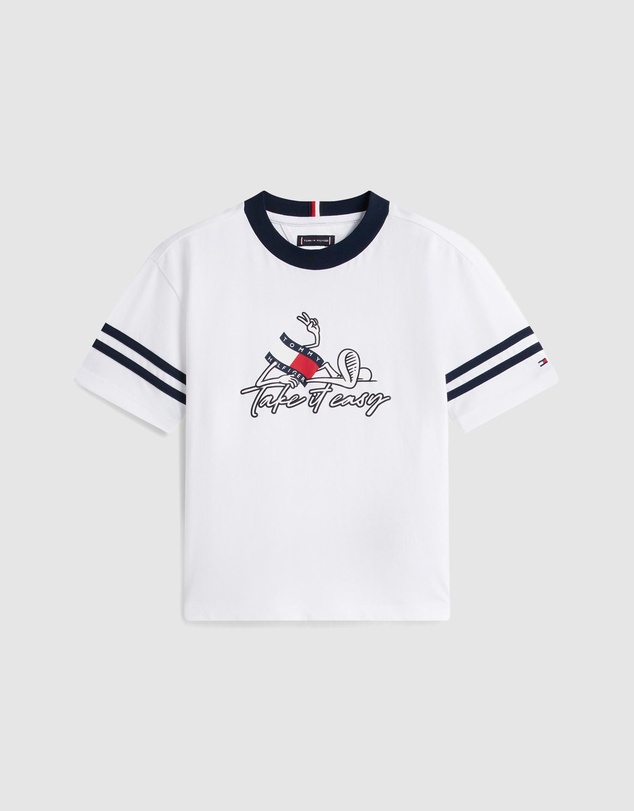 Tommy Hilfiger - Wavy Flag Graphic T-Shirt And Sweat Shorts Set - Kids