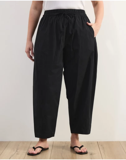 Atmos&Here Curvy - Sienna Cotton Barrel Leg Pants