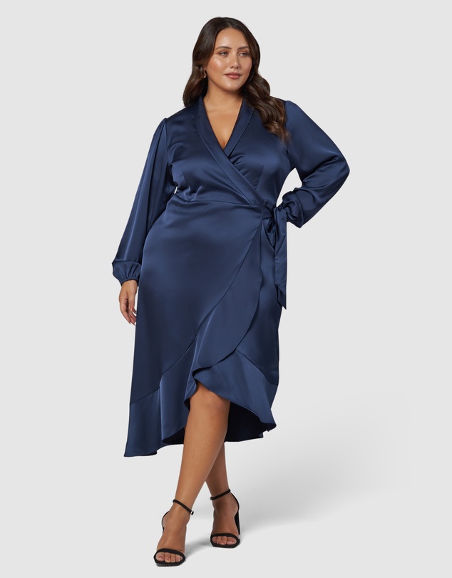 Pink Dusk by Curve Project - Girl Crush Satin Wrap Dress