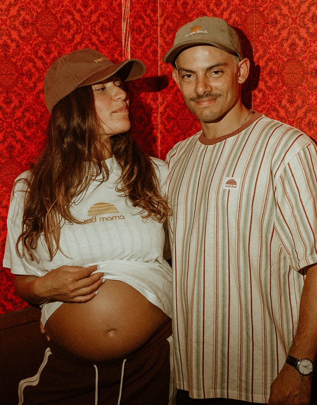 Banabae - Rad Dad Vertical Stripe Hemp Tee - Craisin