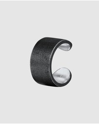 Kuzzoi - ICONIC EXCLUSIVE - Earrings Men Single Earcuff Basic Trend in 925 Sterling Silver Oxidized