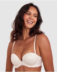 Bras N Things - Body Bliss Lace Strapless Push Up Bra - Ivory