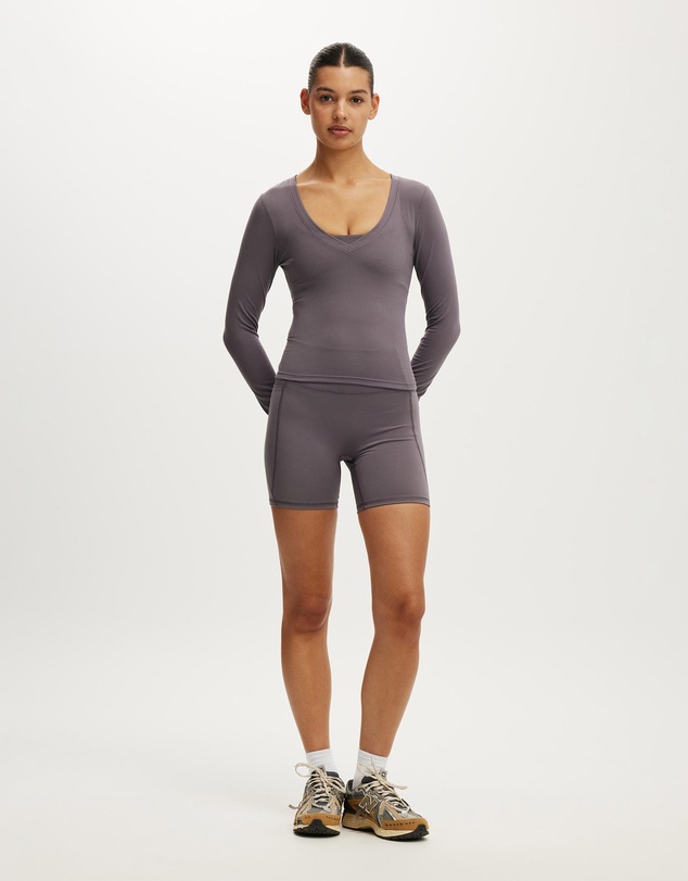 Cotton On Body Active - Ultra Soft Plunge Front Long Sleeve
