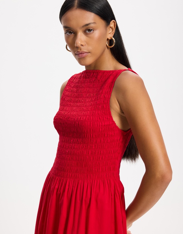 & Other Stories - Smocked Flared Midi Dress