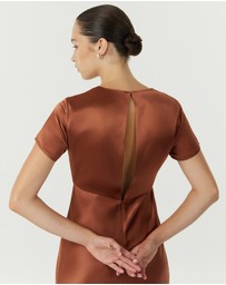 Third Form - Satin Bias Maxi Tee Dress