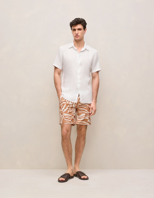 Trenery - Brushstroke Swim Short in Butterscotch Brown