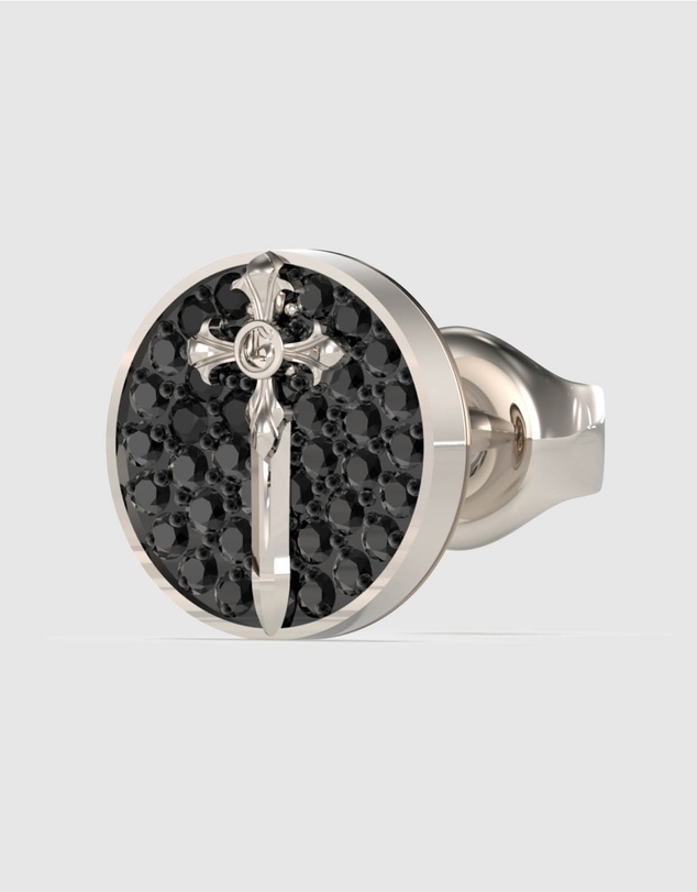 GUESS - Silver-Tone Rebel Knight Stud Earring