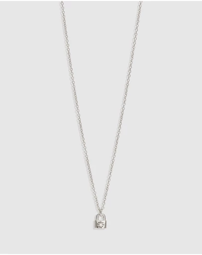 By Charlotte - Crystal Lotus Padlock Necklace