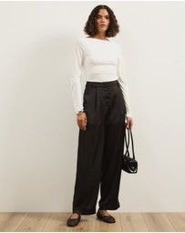 Atmos&Here - Auri Satin Tailored Pants