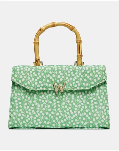 Wolf - Wolf Evie Collection Large Bag with Green Leaves Print