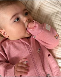 Purebaby - Embroidered Fleece Growsuit -Kids-Babies