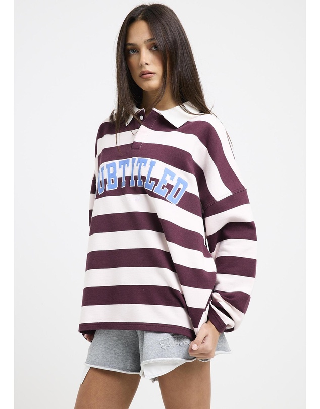 Subtitled - Portland Striped Polo Sweat Shirt