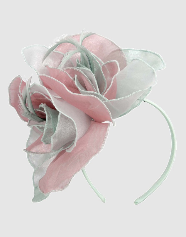 Max Alexander - Pink Mint Organza Flower Fascinator