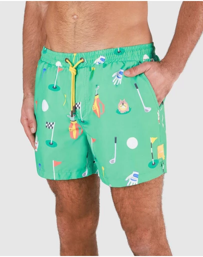 Skwosh - In The Hole Mens Swim Shorts in Green
