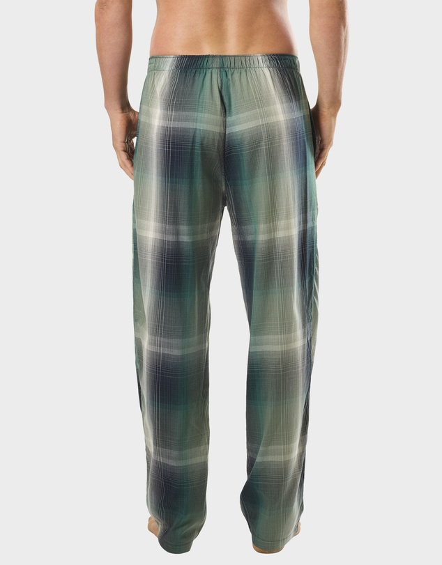 Mitch Dowd - Mens Green Check Bamboo Pyjama Pant - Green