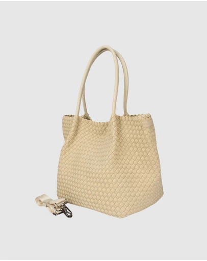 Chuchka - Woven Neoprene Winona Tote Beige