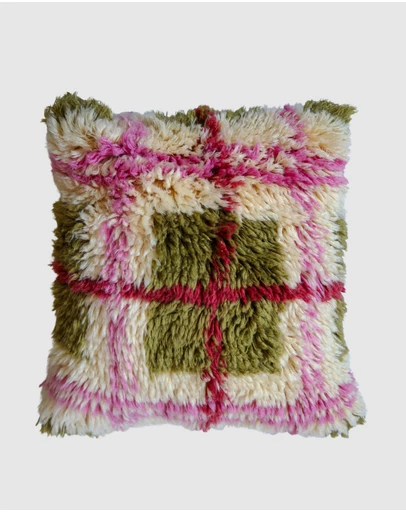 Mosey Me - Plaid Shag Cushion