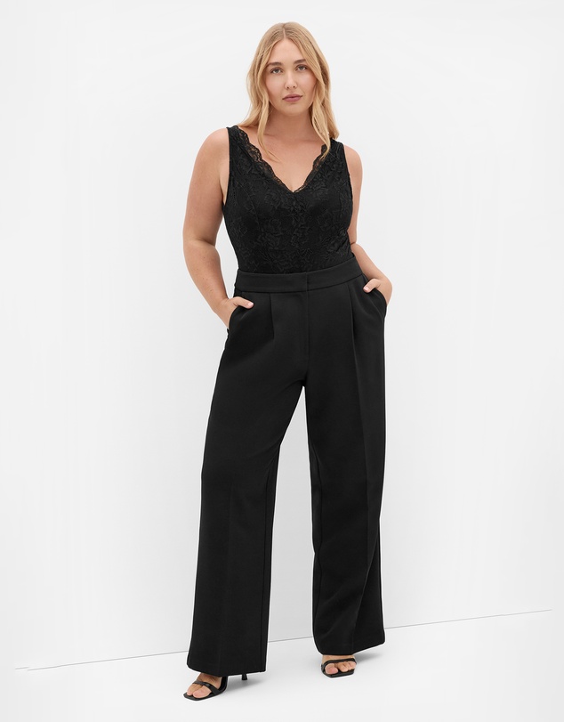 City Chic - Plus size Ella Wide Leg Pant - black