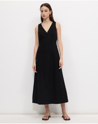 Calli - Matt Cotton Twill Midi Dress