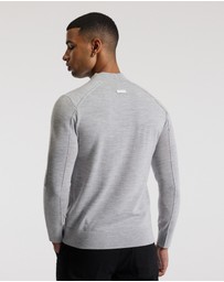 Calibre - Mock Neck Merino Sweater Silver Marle