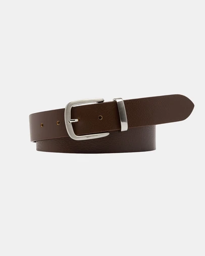 Buckle - Carlo. Australian Made Milled Leather Belt. 35mm width.