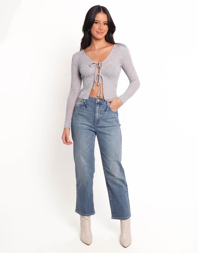 Petal & Pup - Tamsie Cardigan Top - Light Grey