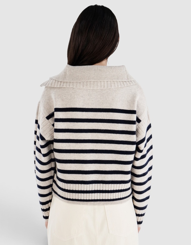 rag & bone - Ilaria Stripe Half Zip Sweater