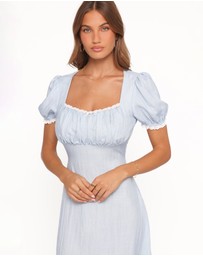 Petal & Pup - Francine Lace Midi Dress - Blue Ditsy Floral