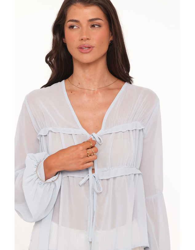 Petal & Pup - Chiaro Sheer Top - Light Blue