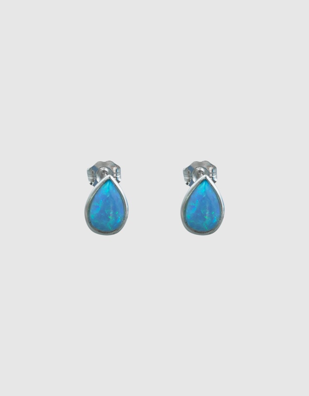Von Treskow - Pear Shaped Blue Czelline Opal Studs