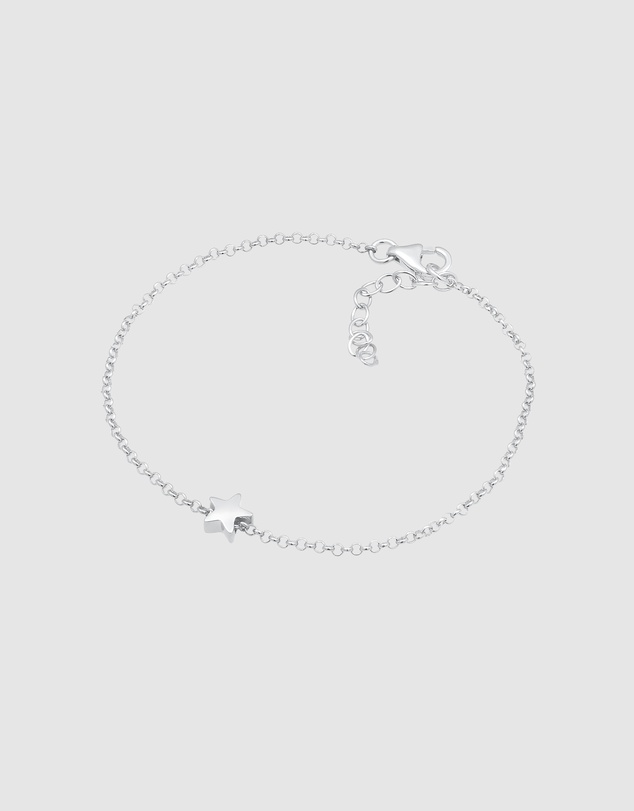 Elli Jewelry - Bracelet Chain Astro Star Pendant Basic in 925 Sterling Silver