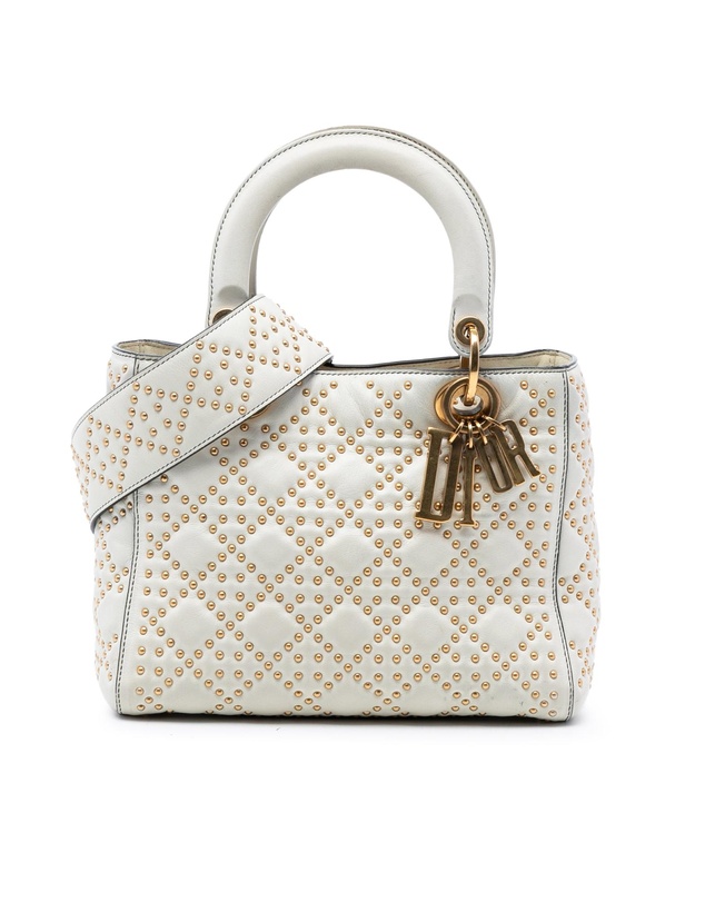 Pre-Loved by Azura Reborn - Pre-Loved Medium Lambskin Cannage Studded Supple Lady Dior