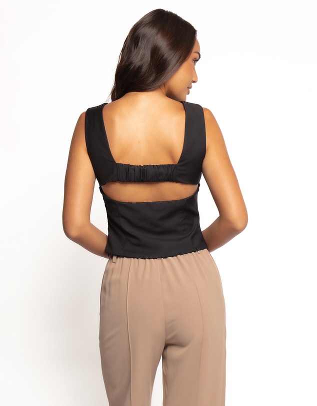 Petal & Pup - Janaina Open Back Top - Black