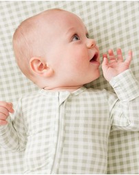 Kynd Baby - Day or Night Onesie in Sage Gingham
