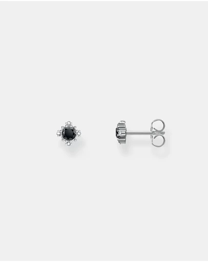 THOMAS SABO - Vintage Romance Small ear studs with black zirconia