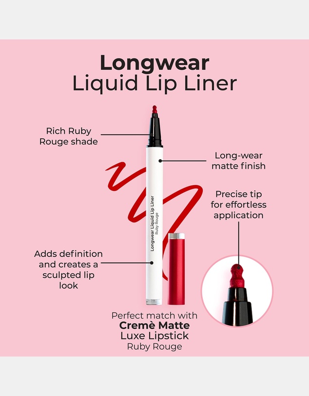 MCoBeauty - Longwear Liquid Lip Liner - Ruby Rouge