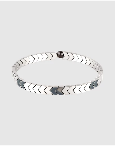 Kuzzoi - ICONIC EXCLUSIVE - Hematite Bead Bracelet in 925 Sterling Silver