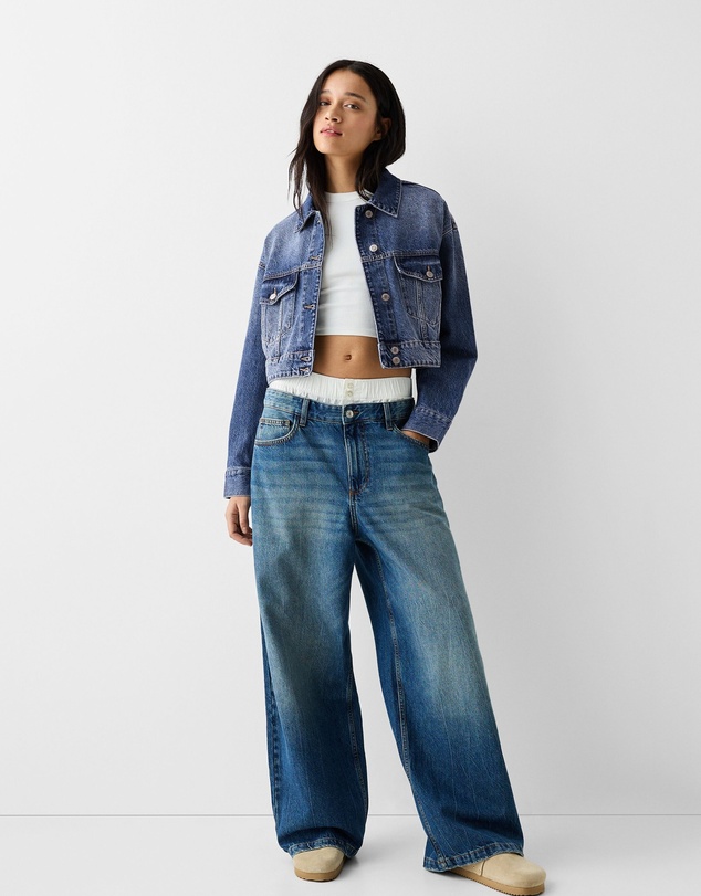 Bershka - Cropped Denim Jacket