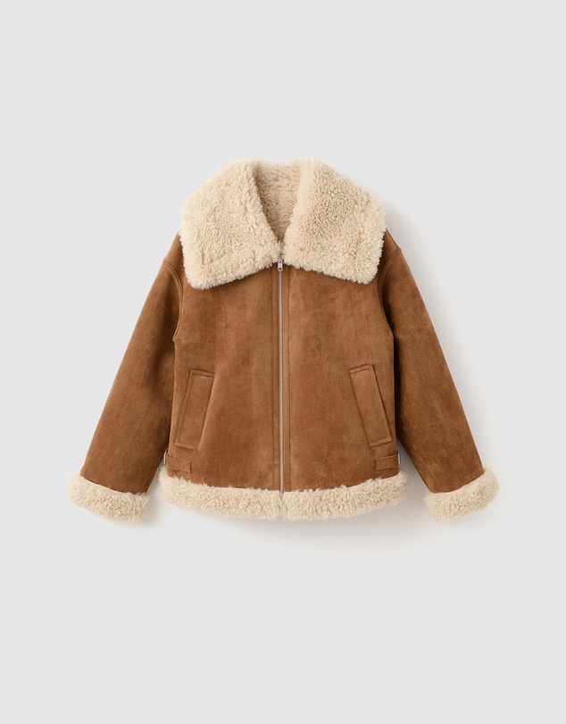 M.N.G - Faux-Shearling Suede Jacket