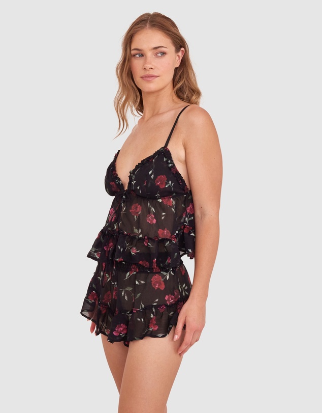 Bras N Things - Elain Cami - Print Floral/Black