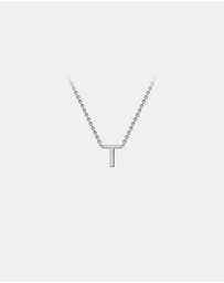 Zoe Olivia - 9K White Gold Initial T Necklace