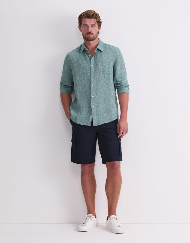 Sportscraft - Long Sleeve Linen Yarn Dyed Shirt
