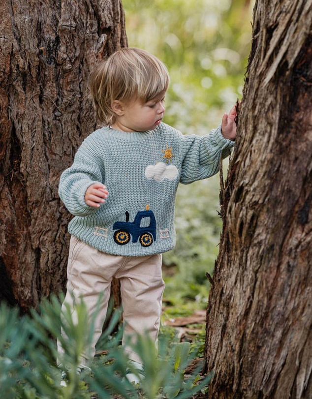 Bebe by Minihaha - Hunter Tractor Knitted Jumper - Babies
