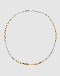 Kuzzoi - ICONIC EXCLUSIVE - Bi-Color Oval Link Chain Necklace in 925 Sterling Silver