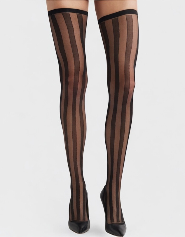 High Heel Jungle - Crue Striped Thigh High Sock