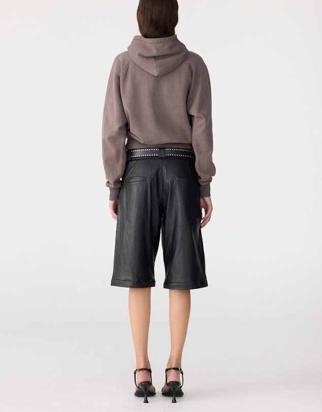 Bassike - Fleece Cropped Hoodie