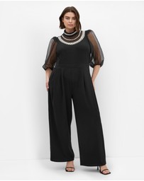 City Chic - Phoenix Sheer Sleeve Jumpsuit
