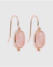 Najo - Fleur Rose Gold Rose Quartz Earrings
