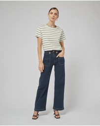 DRICOPER DENIM - Clare Oil Green Stripe Tee