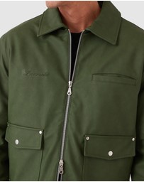 Zanerobe - Faux Leather Aviator Jacket Forest